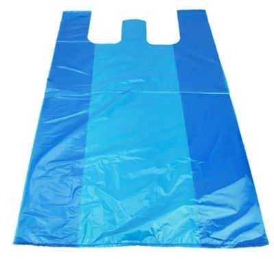 OEM السترة الزرقاء أسلوب أكياس البلاستيك الحاملة 0.03mm سمك أكياس البقالة البلاستيكية الكبيرة
